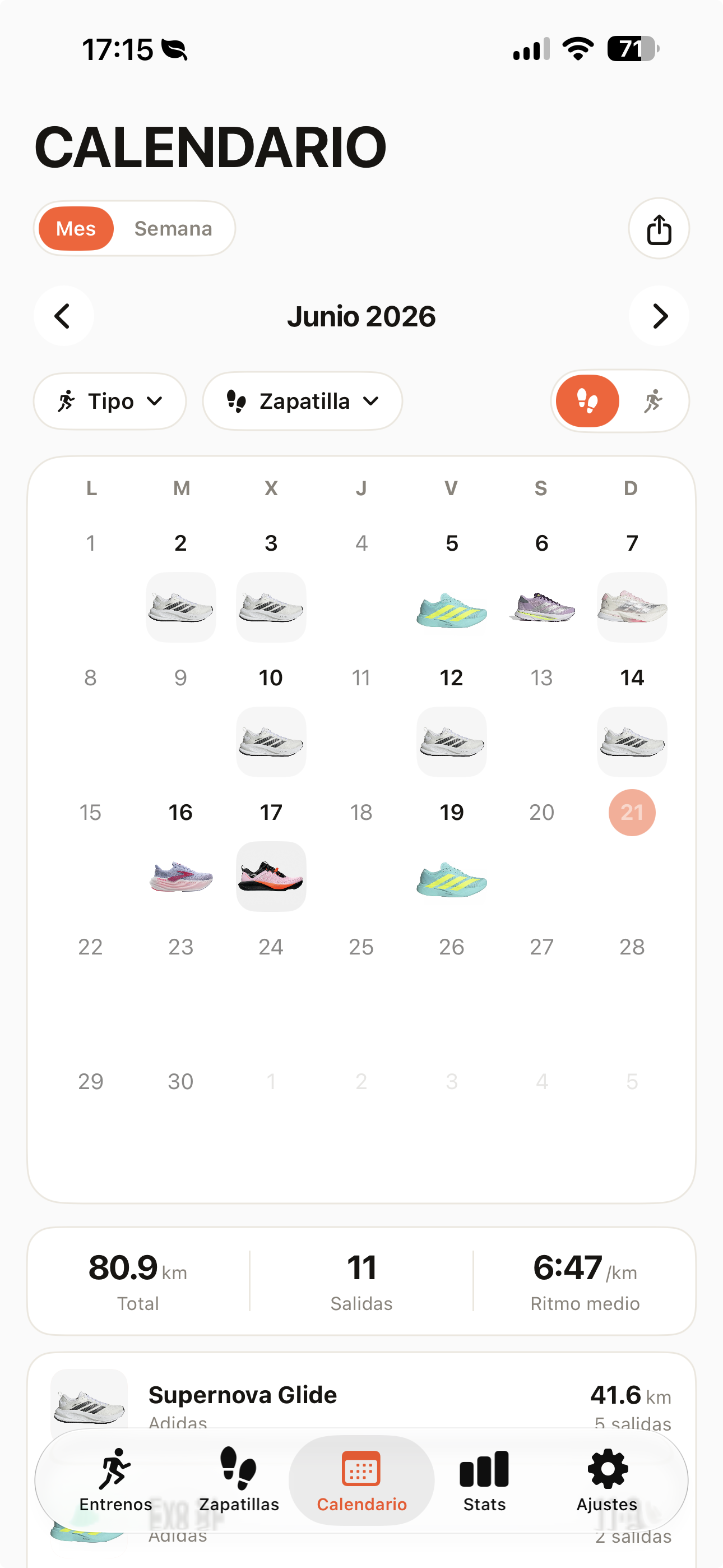 Runnio – calendario
